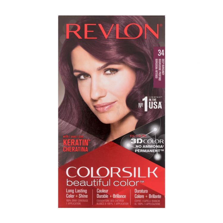 Revlon Colorsilk Beautiful Color Vopsea de păr pentru femei Nuanţă 34 Deep Burgundy Set