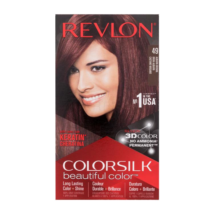 Revlon Colorsilk Beautiful Color Vopsea de păr pentru femei Nuanţă 49 Auburn Brown Set