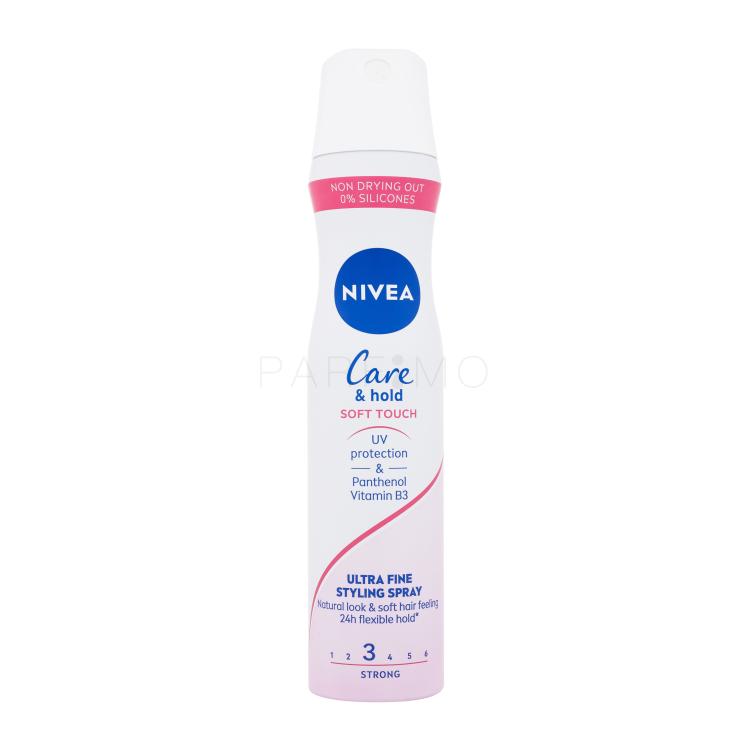Nivea Care &amp; Hold Soft Touch Ultra Fine Styling Spray Fixativ de păr pentru femei 250 ml