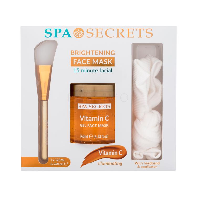 Xpel Spa Secrets Vitamin C Brightening Face Mask Set cadou Mască de față Spa Secrets Vitamin C 140 ml + aplicator + bentiță