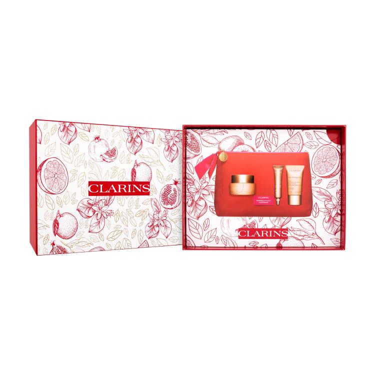 Clarins Extra-Firming Collection Set cadou Cremă de zi pentru față Extra-Firming 50 ml + cremă de noapte Extra-Firming 15 ml + ser pentru față Extra-Firming Phyto-Serum 10 ml + geantă cosmetică