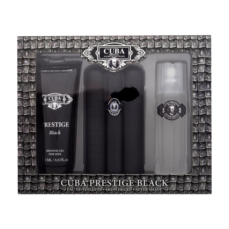 Cuba Prestige Black Set cadou Apă de toaletă 90 ml + gel de duș 200 ml + loțiune după ras 100 ml