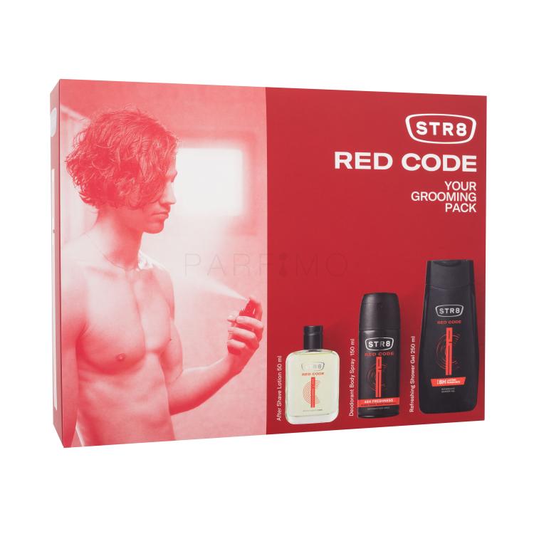 STR8 Red Code Set cadou Loțiune după ras 50 ml + deodorant 150 ml + gel de duș 250 ml