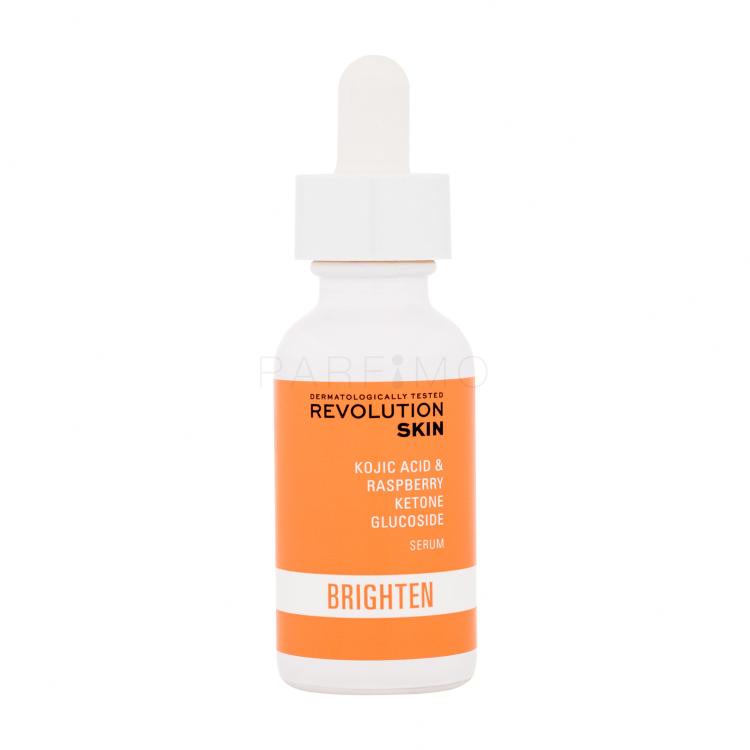 Revolution Skincare Brighten Kojic Acid &amp; Raspberry Ketone Glucoside Serum Ser facial pentru femei 30 ml