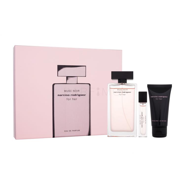Narciso Rodriguez For Her Musc Noir Set cadou Apă de parfum 100 ml + loțiune de corp 50 ml + apă de parfum 10 ml