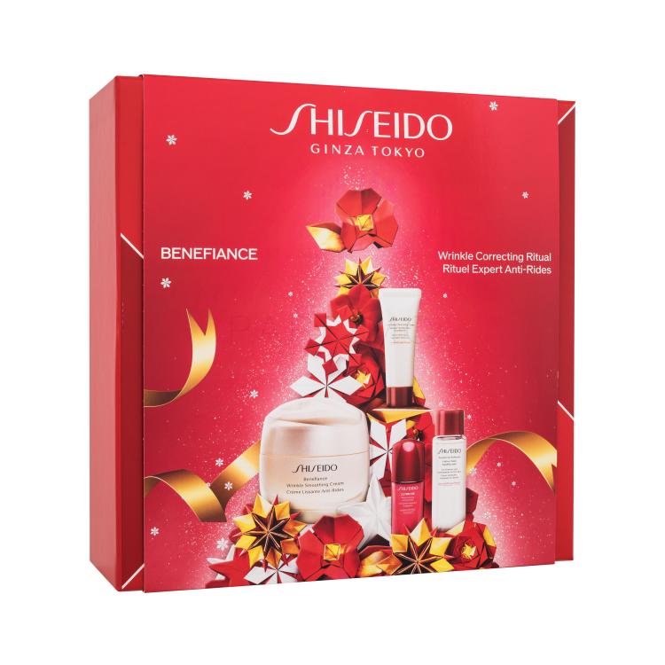 Shiseido Benefiance Wrinkle Correcting Ritual Set cadou Cremă de zi pentru față Benefiance 50 ml + spumă pentru curățarea feței 15 ml + loțiune tonică Treatment Softener 30 ml + ser pentru față Ultimune 10 ml