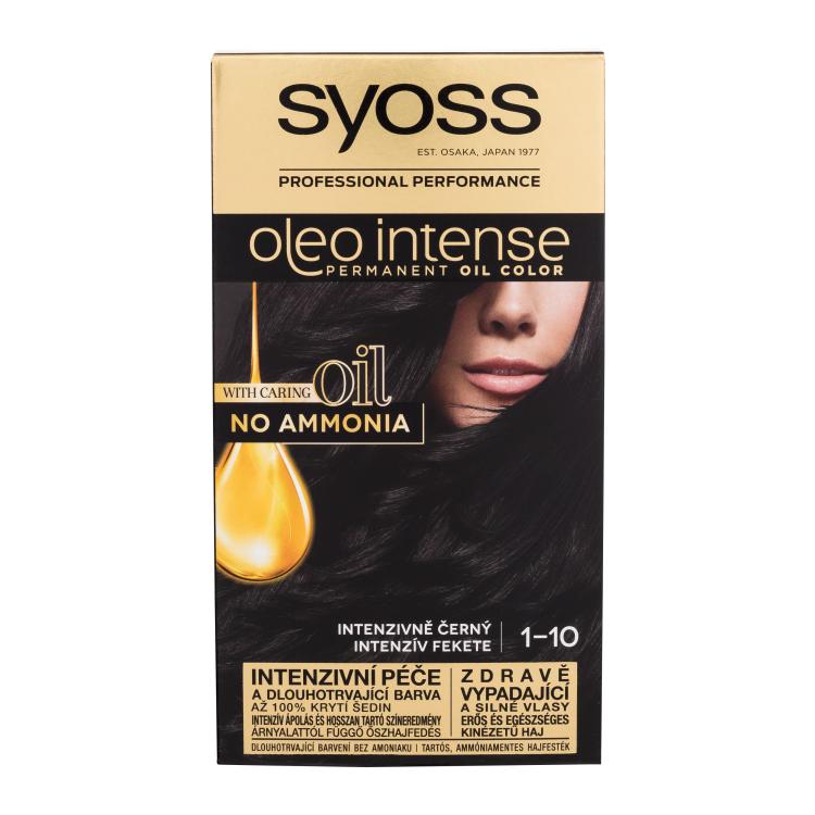 Syoss Oleo Intense Permanent Oil Color Vopsea de păr pentru femei 50 ml Nuanţă 1-10 Intense Black