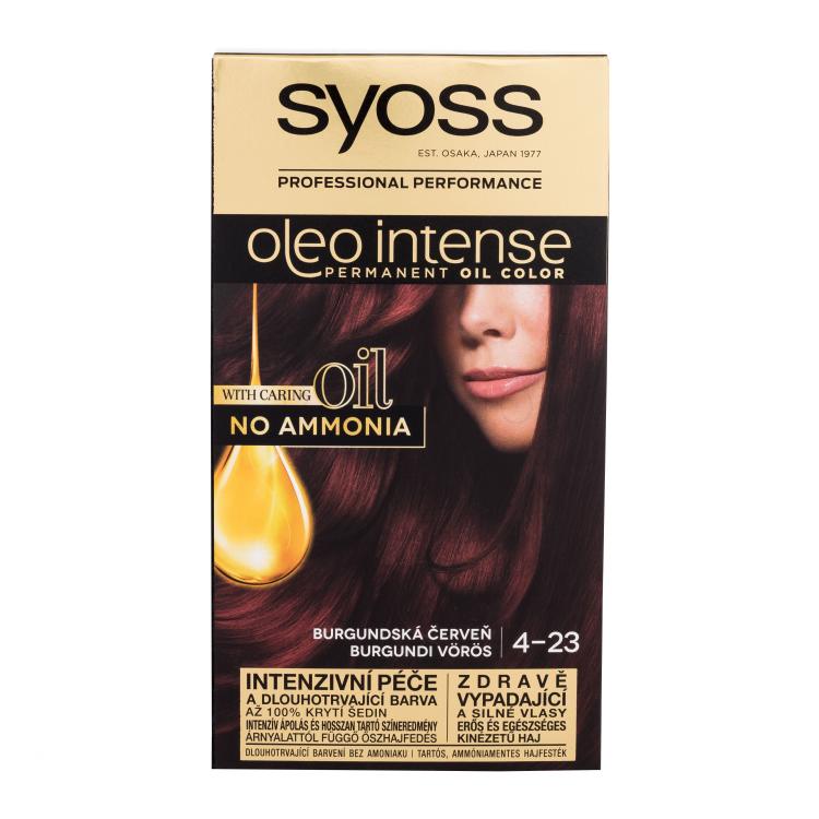 Syoss Oleo Intense Permanent Oil Color Vopsea de păr pentru femei 50 ml Nuanţă 4-23 Burgundy Red