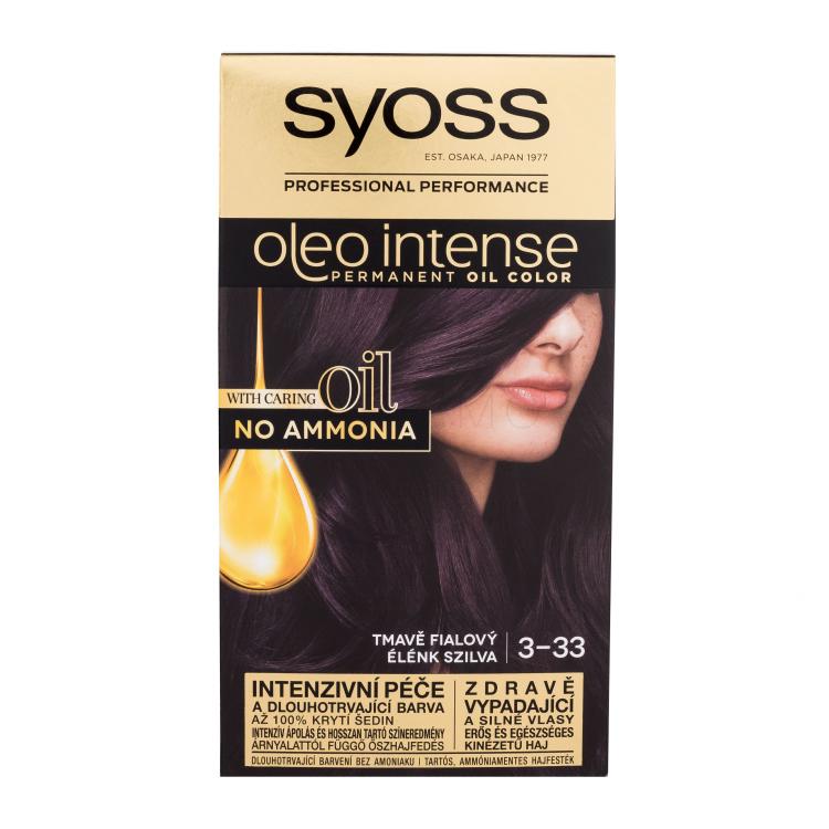 Syoss Oleo Intense Permanent Oil Color Vopsea de păr pentru femei 50 ml Nuanţă 3-33 Rich Plum