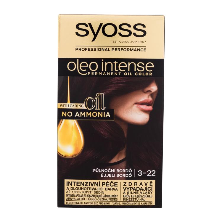 Syoss Oleo Intense Permanent Oil Color Vopsea de păr pentru femei 50 ml Nuanţă 3-22 Midnight Bordeaux