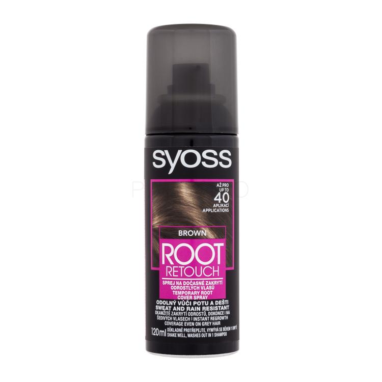 Syoss Root Retoucher Temporary Root Cover Spray Vopsea de păr pentru femei 120 ml Nuanţă Brown