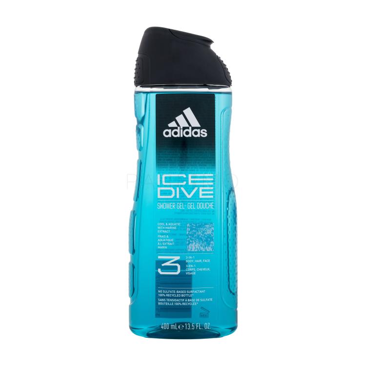 Adidas Ice Dive Shower Gel 3-In-1 Gel de duș pentru bărbați 400 ml