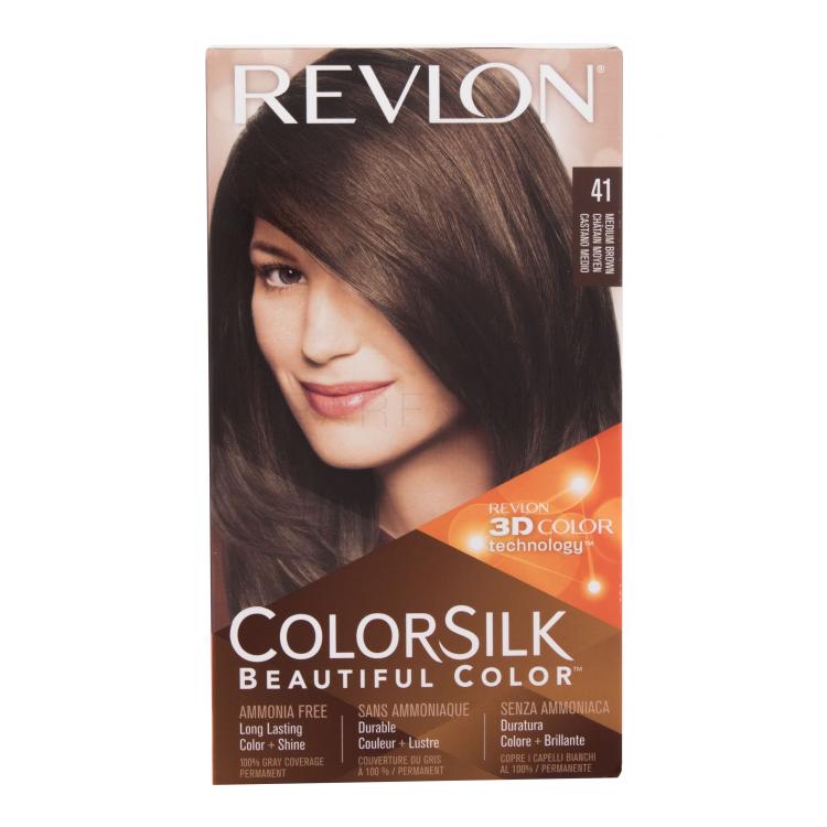 Revlon Colorsilk Beautiful Color Vopsea de păr pentru femei 59,1 ml Nuanţă 41 Medium Brown Cutie cu defect