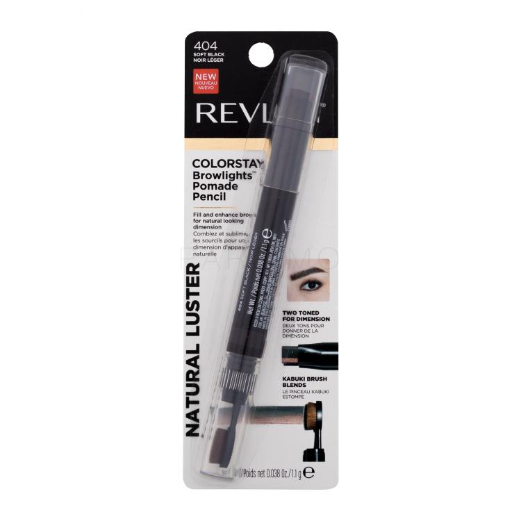 Revlon Colorstay Browlights Pomade Pencil Creion pentru femei 1,1 g Nuanţă 404 Soft Black