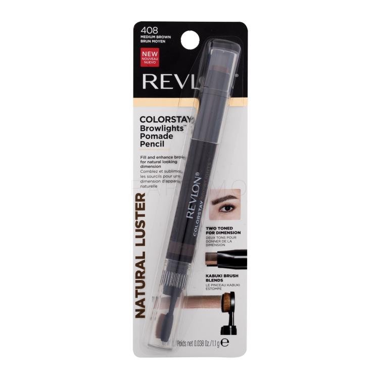 Revlon Colorstay Browlights Pomade Pencil Creion pentru femei 1,1 g Nuanţă 408 Medium Brown
