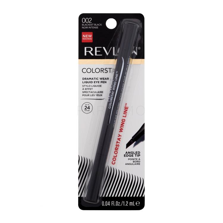 Revlon Colorstay Liquid Eye Pen Wing Tuș de ochi pentru femei 1,2 ml Nuanţă 002 Blackest Black