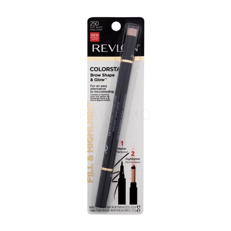Revlon Colorstay Brow Shape &amp; Glow Creion pentru femei 0,83 g Nuanţă 250 Soft Black