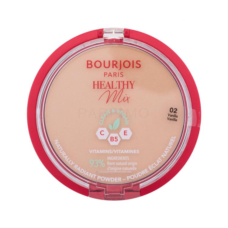 BOURJOIS Paris Healthy Mix Clean &amp; Vegan Naturally Radiant Powder Pudră pentru femei 10 g Nuanţă 02 Vanilla