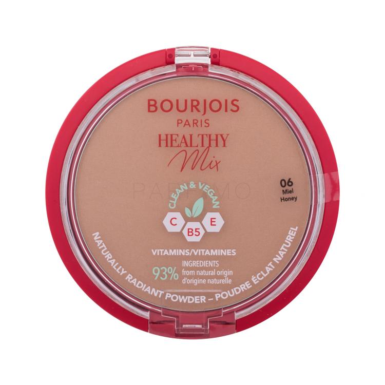 BOURJOIS Paris Healthy Mix Clean &amp; Vegan Naturally Radiant Powder Pudră pentru femei 10 g Nuanţă 06 Honey