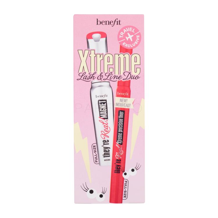 Benefit They´re Real! Xtreme Lash &amp; Line Duo Set cadou Mascara They´re Real Magnet Mascara 9 ml + tuș de ochi They´re Real Xtreme Precision Liner 0,35 ml Xtra Black