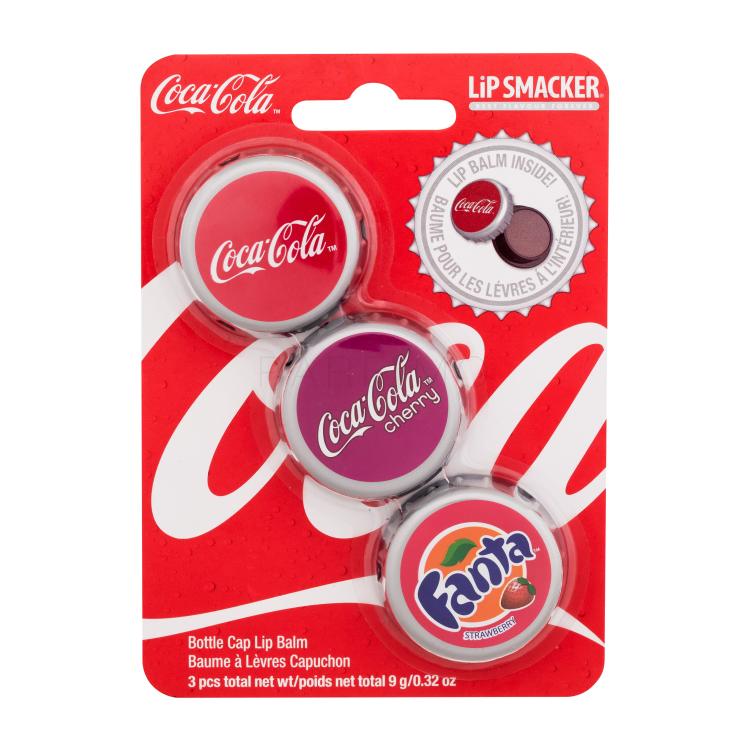 Lip Smacker Coca-Cola Bottle Cap Lip Balm Set cadou Balsam de buze 3 x 3 g