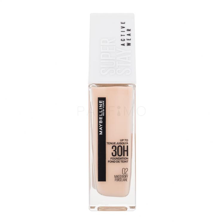Maybelline Super Stay Active Wear 30H Fond de ten pentru femei 30 ml Nuanţă 02 Naked Ivory Porcelaine