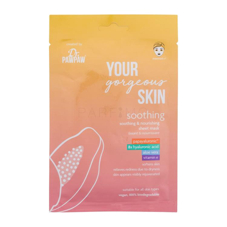 Dr. PAWPAW Your Gorgeous Skin Soothing Sheet Mask Mască de față pentru femei 25 ml