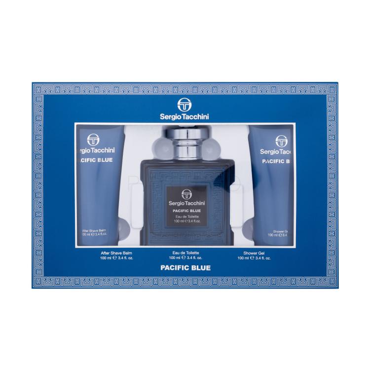 Sergio Tacchini Pacific Blue Set cadou Apă de toaletă 100 ml + gel de duș 100 ml + balsam după ras 100 ml