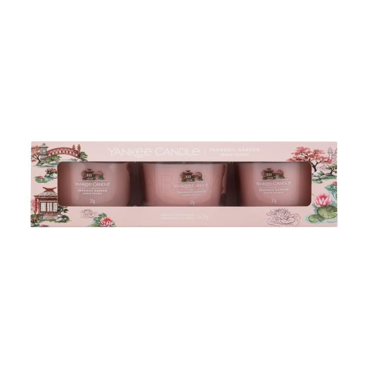 Yankee Candle Tranquil Garden Set cadou lumânare parfumata 3 x 37 g Cutie cu defect