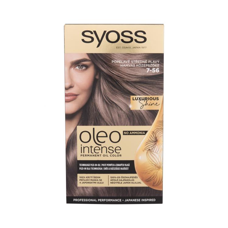 Syoss Oleo Intense Permanent Oil Color Vopsea de păr pentru femei 50 ml Nuanţă 7-56 Ashy Medium Blonde