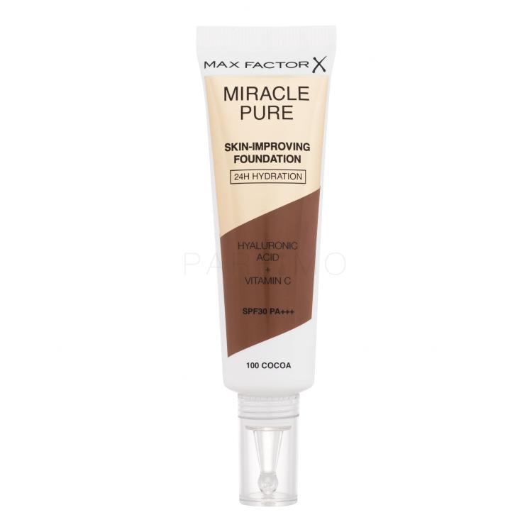 Max Factor Miracle Pure Skin-Improving Foundation SPF30 Fond de ten pentru femei 30 ml Nuanţă 100 Cocoa