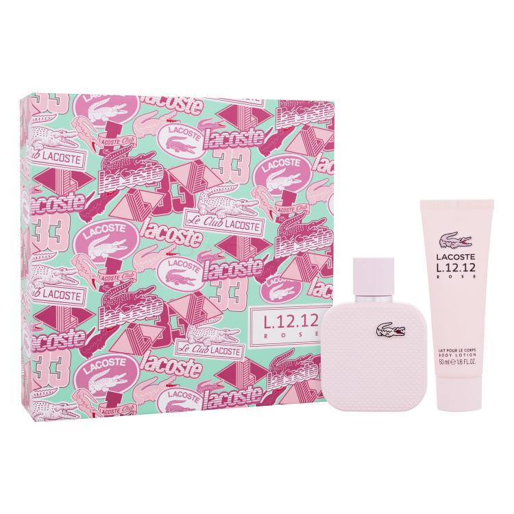 Lacoste Eau de Lacoste L.12.12 Rose SET2 Set cadou apă de parfum  50 ml + loțiune de corp 50 ml