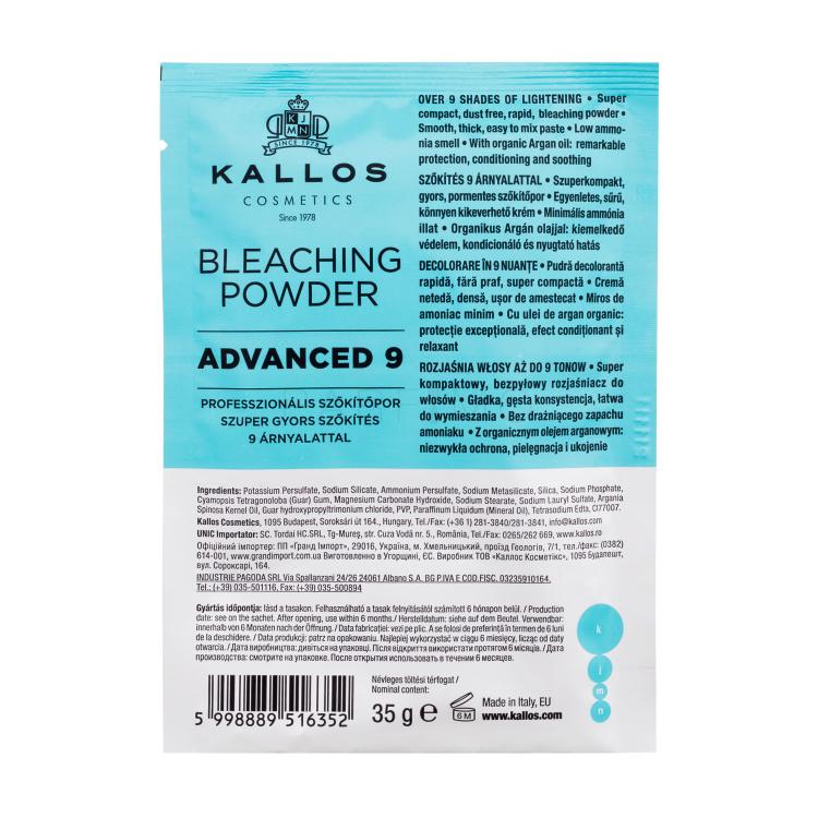 Kallos Cosmetics KJMN Advanced 9 Bleaching Powder Vopsea de păr pentru femei 35 g