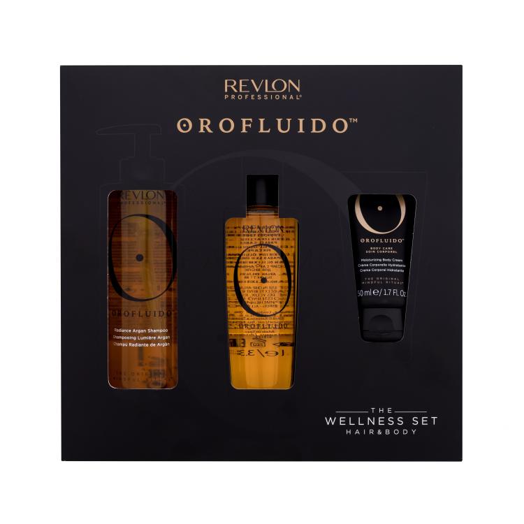 Revlon Professional Orofluido The Wellness Set Set cadou Tratament Orofluido Elixir Hair Oil 100 ml + Sampon Orofluido  240 ml + Crema de corp Orofluido Moisturizing 50 ml