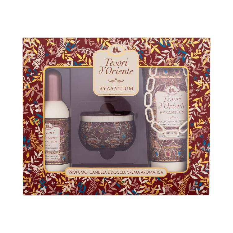 Tesori d´Oriente Byzantium Set cadou Apă de parfum 100 ml + gel de duș 250 ml + lumânare 109 g