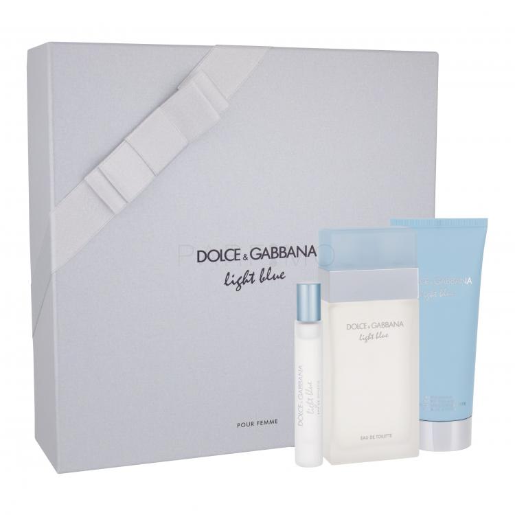 Dolce&amp;Gabbana Light Blue Set cadou apă de toaletă 100 ml + cremă de corp 100 ml + apă de toaletă 7,4 ml