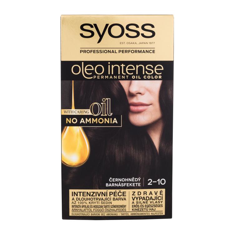 Syoss Oleo Intense Permanent Oil Color Vopsea de păr pentru femei 50 ml Nuanţă 2-10 Black Brown Cutie cu defect