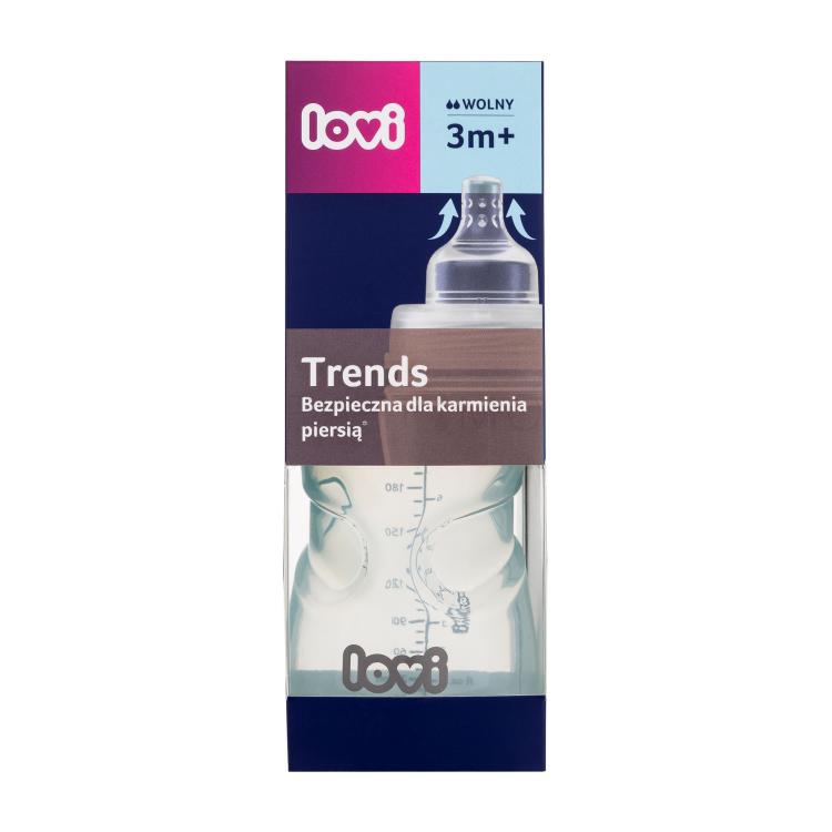 LOVI Trends Bottle 3m+ Green Biberoane pentru copii 250 ml