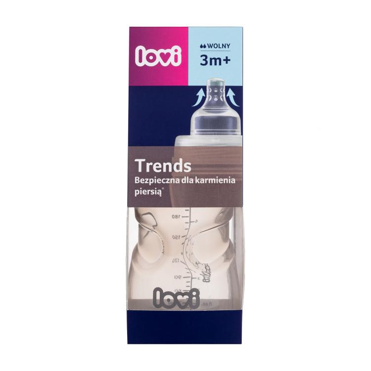 LOVI Trends Bottle 3m+ Beige Biberoane pentru copii 250 ml