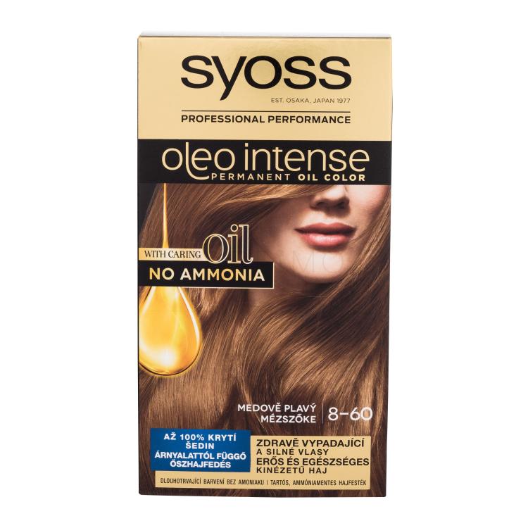 Syoss Oleo Intense Permanent Oil Color Vopsea de păr pentru femei 50 ml Nuanţă 8-60 Honey Blond Cutie cu defect