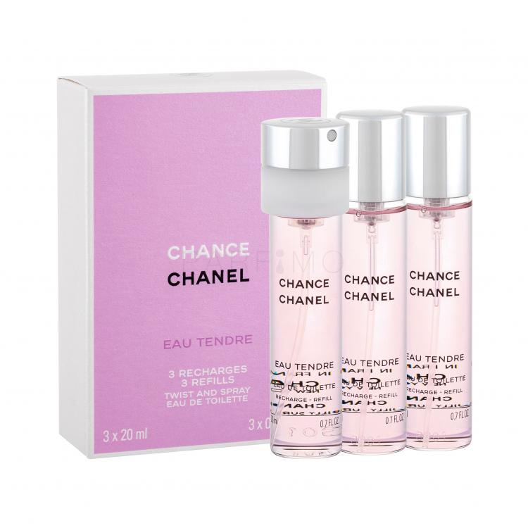 Chanel Chance Eau Tendre 3x 20 ml Apă de toaletă pentru femei Rezerva 20 ml