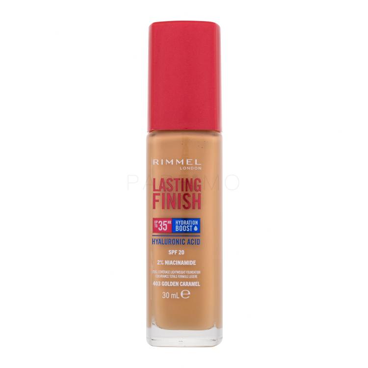 Rimmel London Lasting Finish 35H SPF20 Fond de ten pentru femei 30 ml Nuanţă 403 Golden Caramel