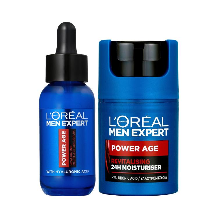Set Ser facial L&#039;Oréal Paris Men Expert Power Age Hyaluronic Multi-Action Serum + Cremă de zi L&#039;Oréal Paris Men Expert Power Age 24H Moisturiser
