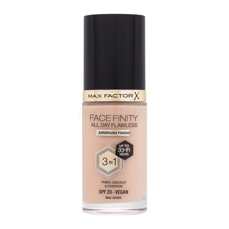 Max Factor Facefinity All Day Flawless SPF20 Fond de ten pentru femei 30 ml Nuanţă N42 Ivory