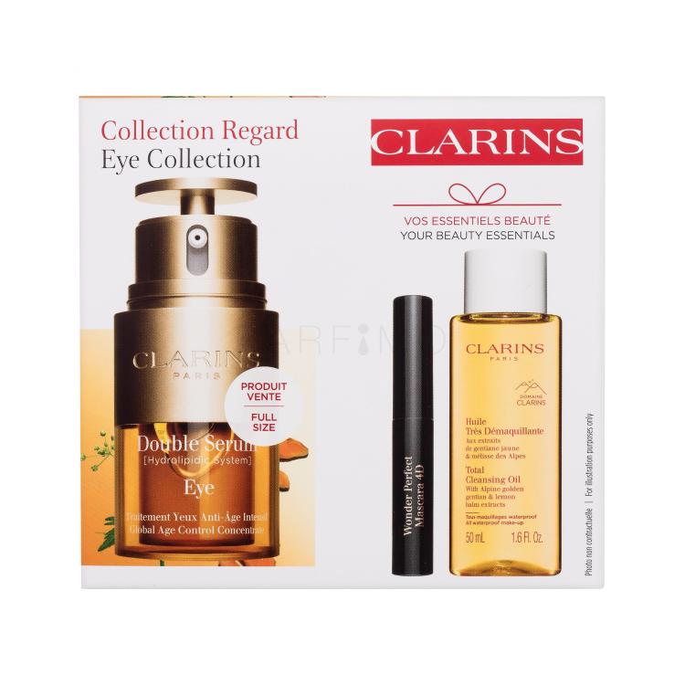 Clarins Double Serum Eye Collection Set cadou Ser pentru ochi Double Serum Eye 20 ml + ulei demachiant Total Cleansing Oil 50 ml + mascara Wonder Perfect Mascara 4D 3 ml 01 Perfect Black