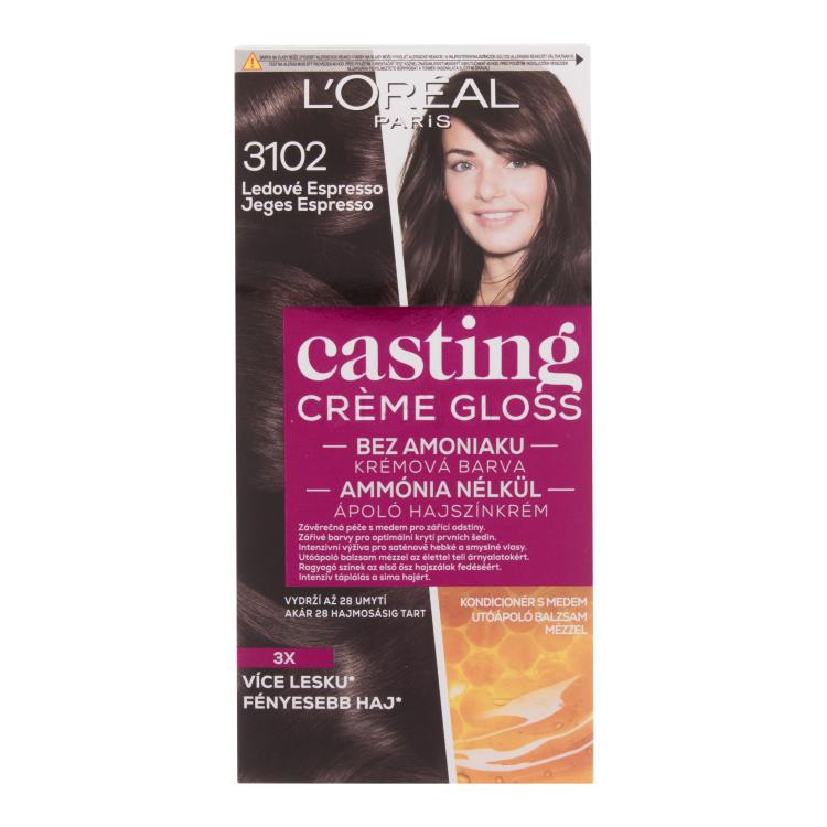 L&#039;Oréal Paris Casting Creme Gloss Vopsea de păr pentru femei 48 ml Nuanţă 3102 Iced Espresso Cutie cu defect