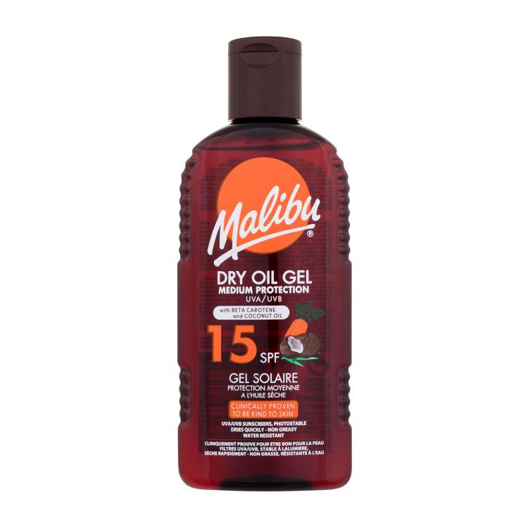 Malibu Dry Oil Gel With Beta Carotene and Coconut Oil SPF15 Pentru corp 200 ml