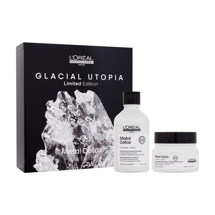 L&#039;Oréal Professionnel Metal Detox Glacial Utopia Limited Edition Set cadou Șampon Metal Detox 300 ml + mască de păr Metal Detox 250 ml