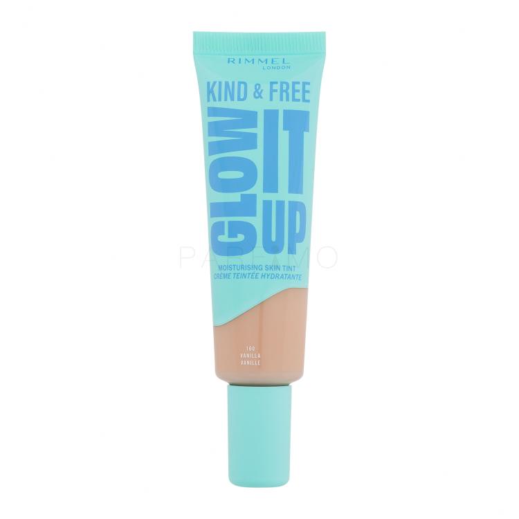 Rimmel London Kind &amp; Free Glow It Up Moisturising Skin Tint Fond de ten pentru femei 30 ml Nuanţă 160 Vanilla