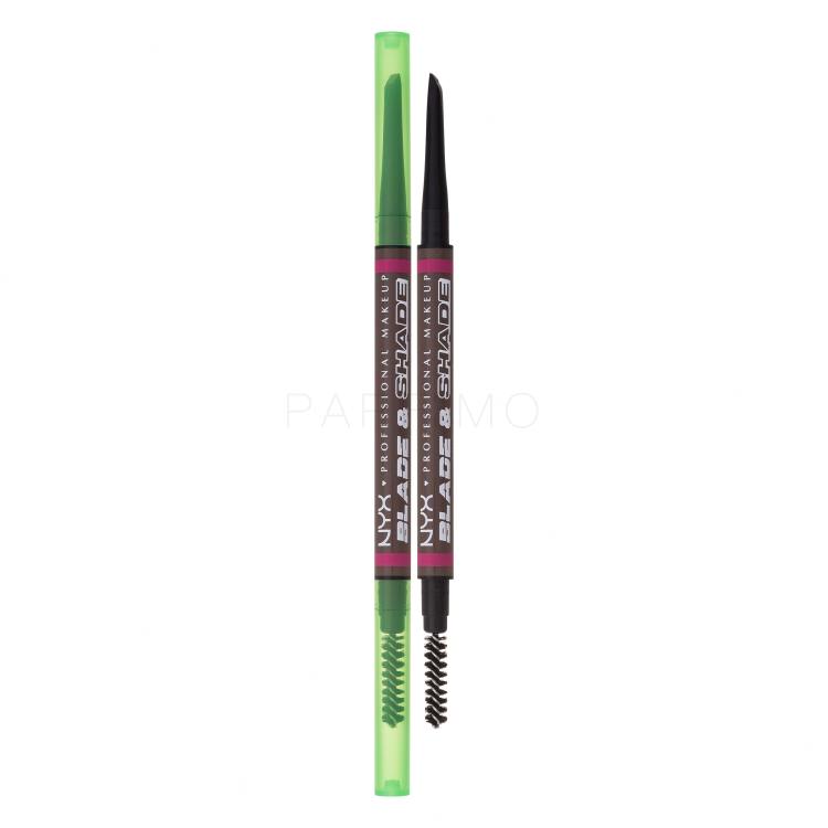 NYX Professional Makeup Blade &amp; Shade Dual Edge Brow Pencil Creion pentru femei 0,06 g Nuanţă 07 Ash Brown